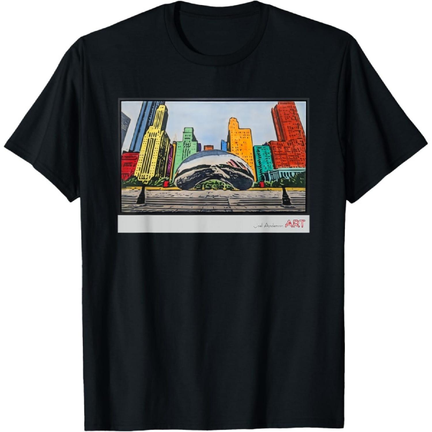 

Chicago Skyline - The Bean - Cloud Gate T-Shirt XXXXXL чорний