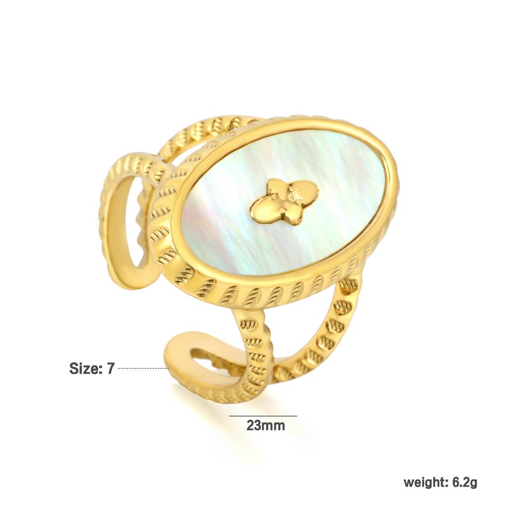 Irregular special-shaped imitation pearl ring three-dimensional rose open ring cute dachshund ring ring stainless steel