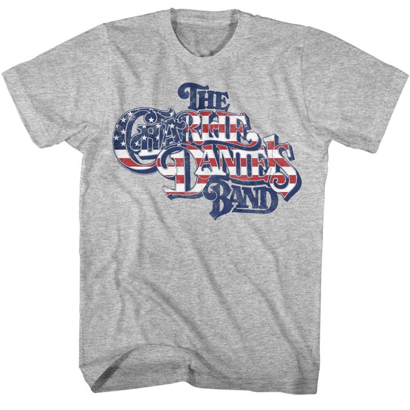 The Charlie Daniels Band American Flag Color Logo Unisexs T Shirt Rock Tour Merch