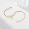 Teamer Daisy Charm Bracelet Stainless Steel Forever Knot Double Layer Snake Chain For Women Girls Trendy Flower Pendant Jewelry