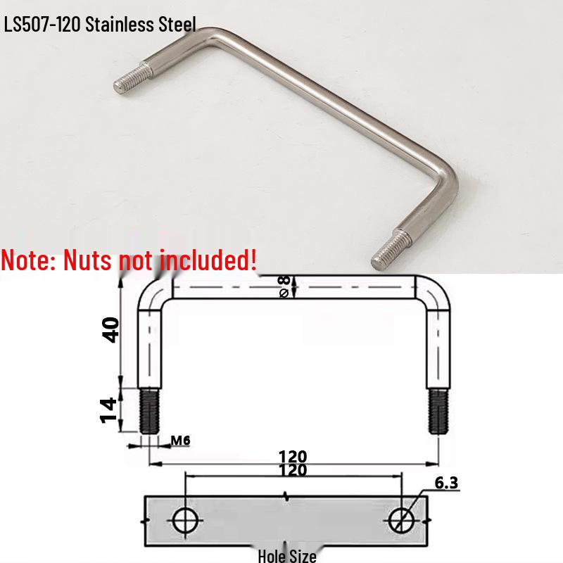 304 Stainless Steel External Threaded Handle for Electric Cabinets and Chassis