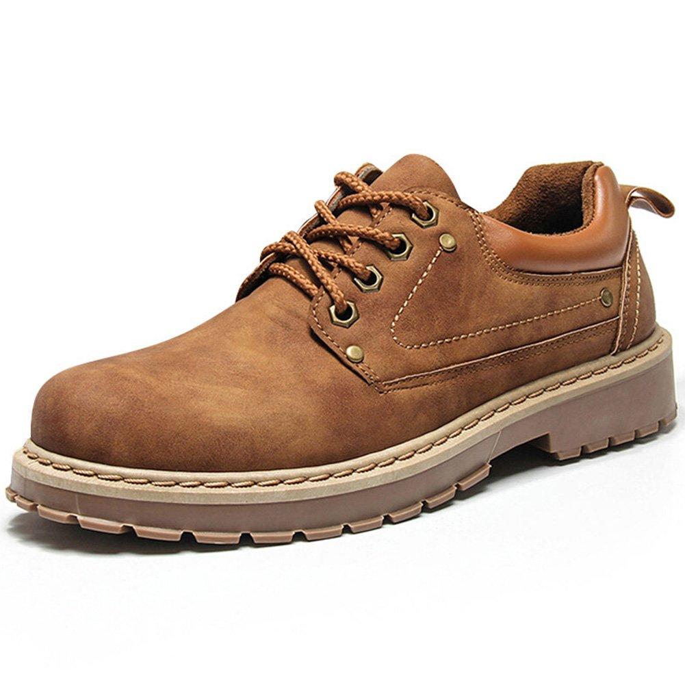 KIXSTAR Casual Work Size Men's Boots, Low-Cut, Non-Slip, Lace-Up, Brown, 26.5cm