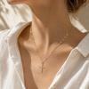 Dainty Cross Pendant Necklace for Women Gold Silver Plated Cubic Zirconia Religious Fashion Pendant Jewelry Gift for Anniversary