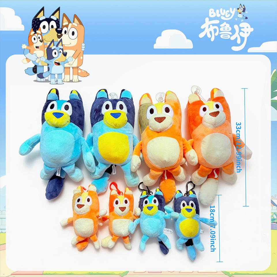 Bluey Family, Bingo And Friends Series Plush Pillows & Keychains | Cute Cartoon Charms For Phones And Bags, Stuffed Dolls