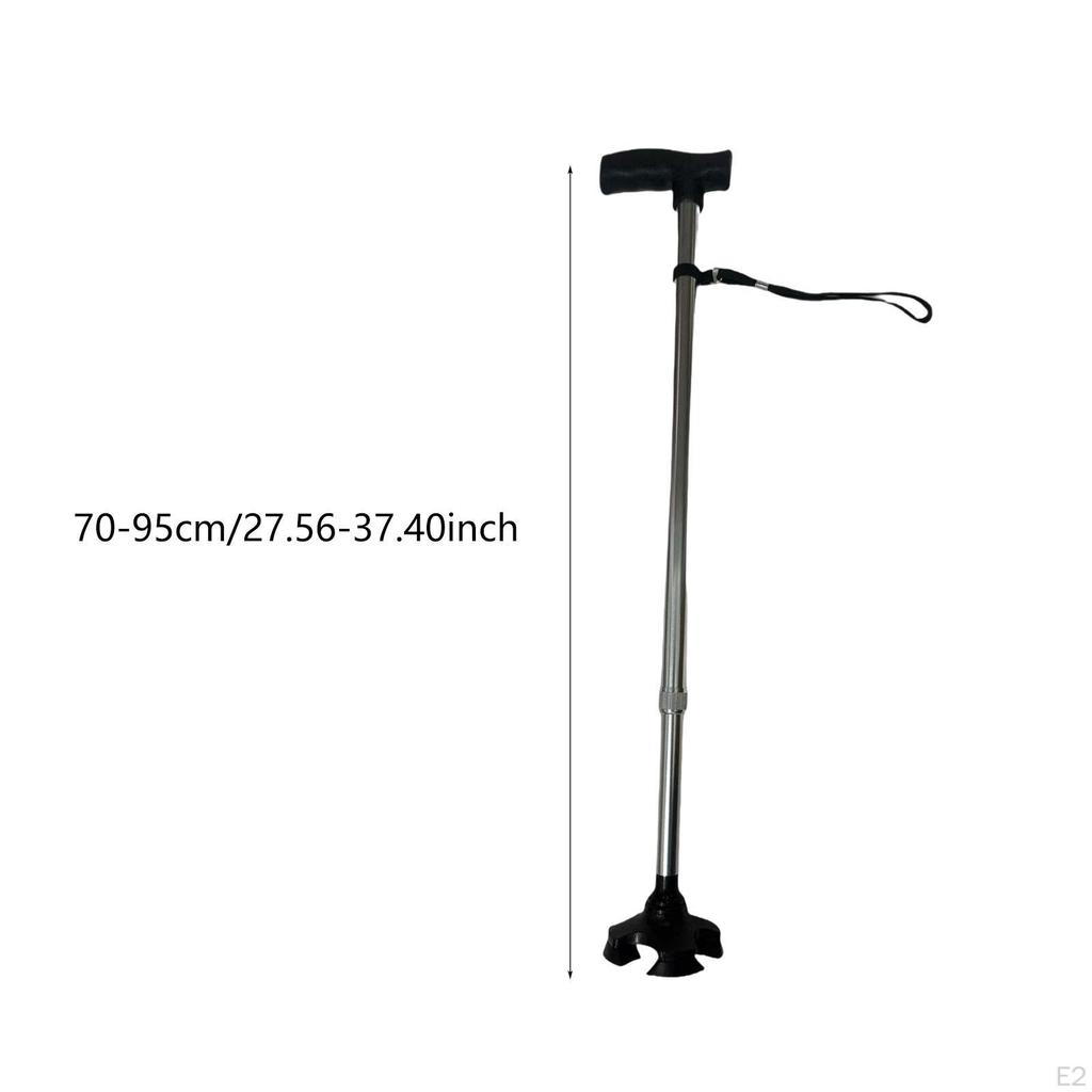 Walking Stick Aluminum Alloy Adjustable Height for Elderly Adults Old People