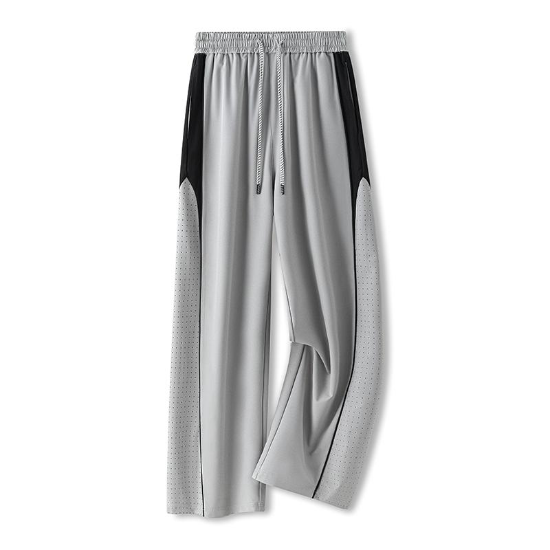

Men s Straight Casual Pants, Breathable, High-rise Wide-leg Pants 2XL светло-серый