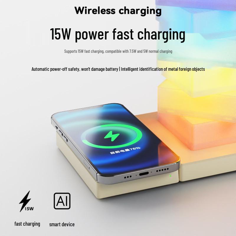 Multifunctional DIY Colorful Atmosphere Lamp with Wireless Charging