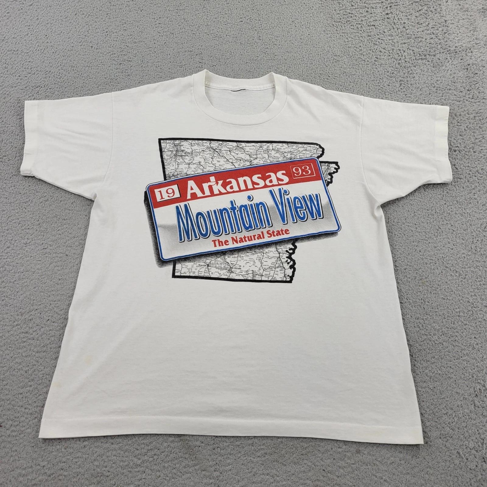 Arkansas Mountain View 1993 Shirt Mens XL VTG License Plat Graphic 90s XL