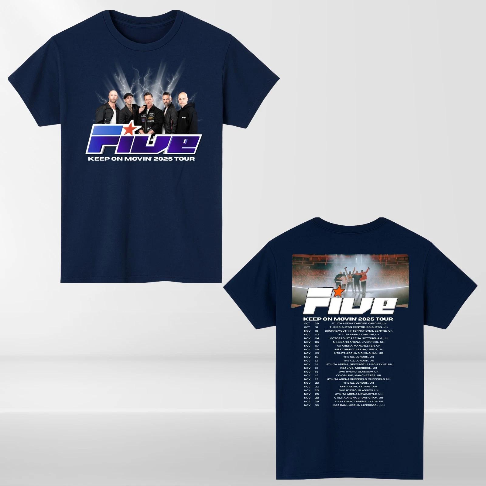 

Rare Five Band Concert T-Shirt Keep on Moving Tour Retro Pop Gift Top High-end Luxury Is for Both Men and Women Top Y2k 2026 S