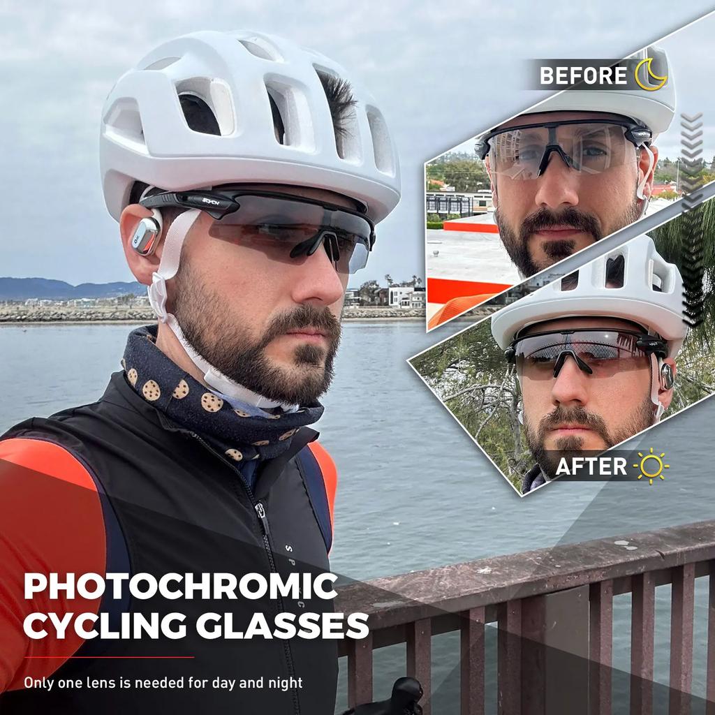 SCVCN Cycling Sunglasses Photochromic Man Glasses UV400 Bicycle MTB Eyewear Outdoor Woman Sports Bike Glasses Hiking Eyewear