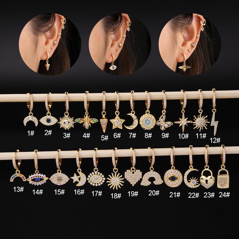 Micro-Pavé Zircon Irregular Ear Cuff Earrings