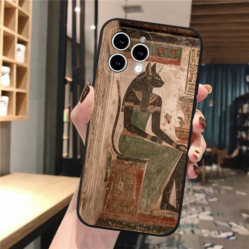 Phone Case For iphone 17 Pro Max 17 Pro Air 16 15 14 13 Pro Max 15 16 Pro 15Plus Egypt Pharaoh Cat Anubis