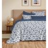 Complete Reversible Duvet Cover Set "Vanessa" 6 Pieces for 160 X 200 Bed Eloise Blue