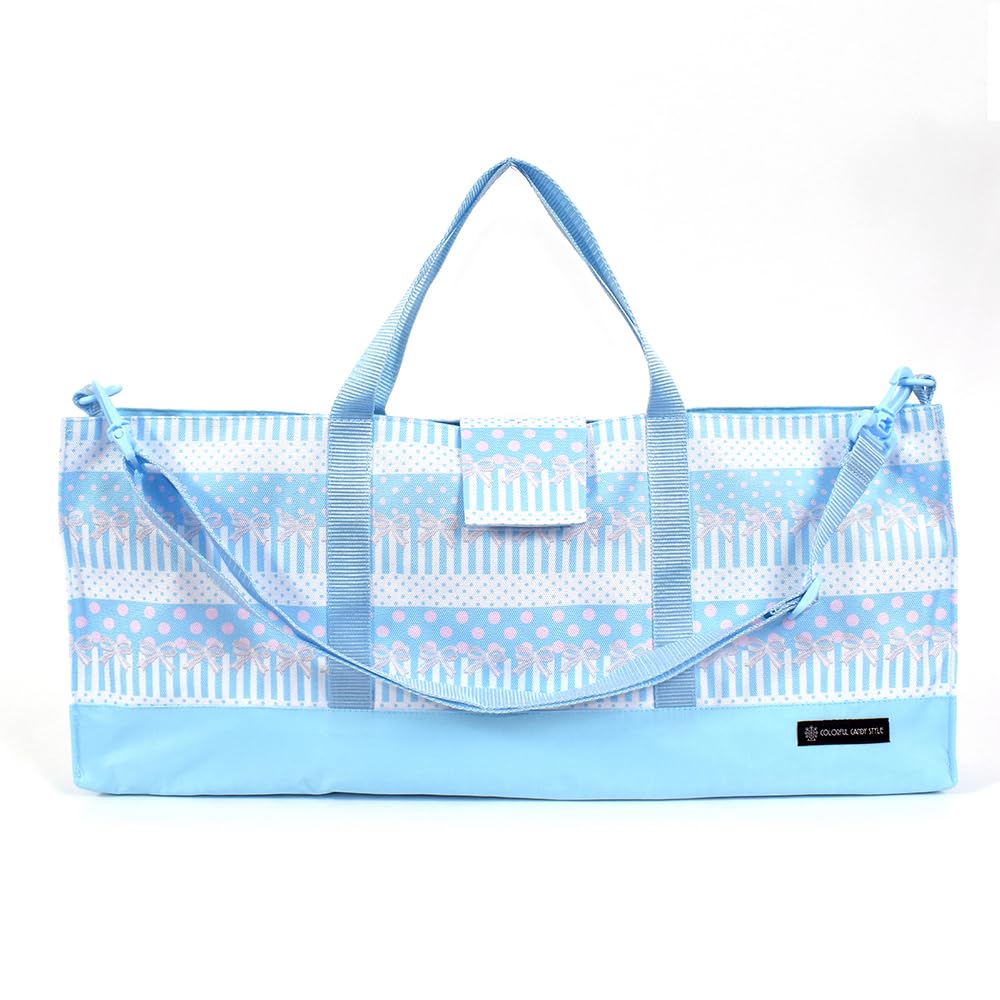 COLORFUL CANDY STYLE Melodica Case, Water-Repellent and Lightweight, Polka Dot and Lace Ribbon Design (Light Blue), Water-Repellent, Lightweight,