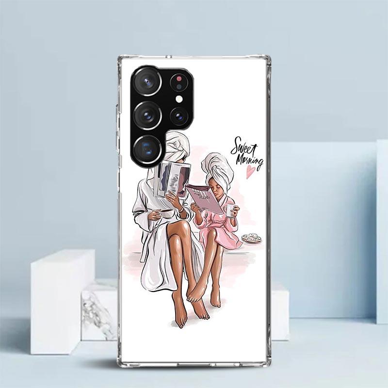 Baby Mom Girls Phone Case For Samsung Galaxy S24 S25 Edge S26 Ultra S22 S23 Plus S21 + S20 FE Soft TPU Back Cover Galaxy S22 S23