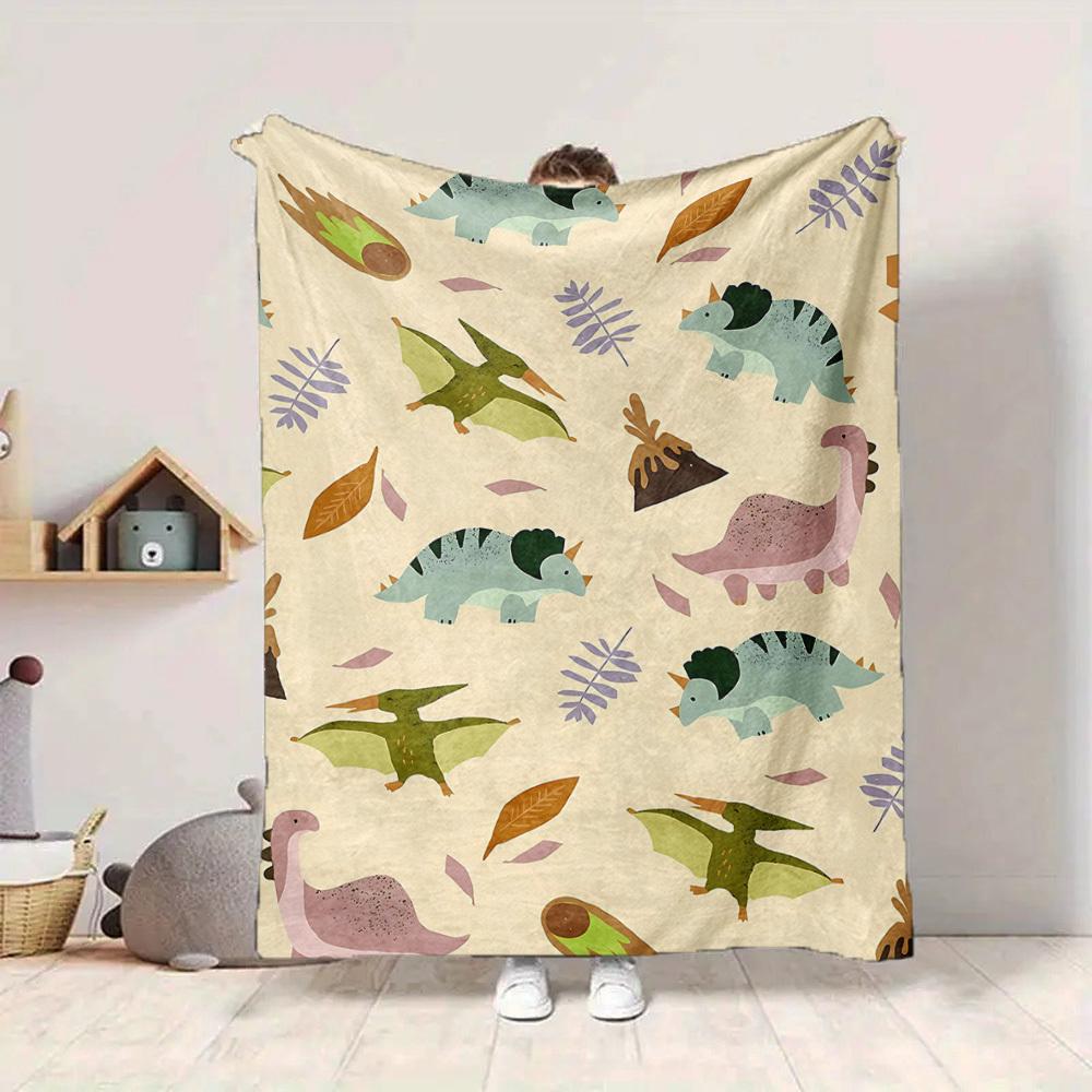 1pc Dino World Lightweight Flannel Blanket, Comfortable and Warm Blanket, for Office and Camping Sofa Bed, Livingroom069