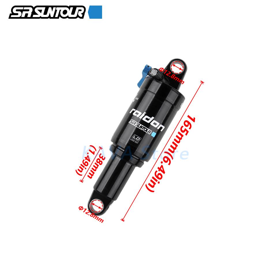 SR SUNTOUR 165mm Shocks baicycle 165/190/200mm Rebound Pressure BMX Mountain Bike XC Air Suspension Absorber Lighter to DNM