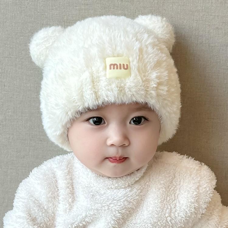 Ciepły i Uroczy Swetrowy Kapelusz dla Niemowląt z Ochroną Uszu - Jesień/Zima Modny Jednolity Kolor dla Chłopców i Dziewczynek