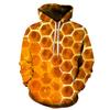 Funny HoneyComb Bee 3D Print Hoodies Men Women Fashion Autumn Casual Sweatshirts Oversized Hoodie Pullovers Tracksuit Clothing