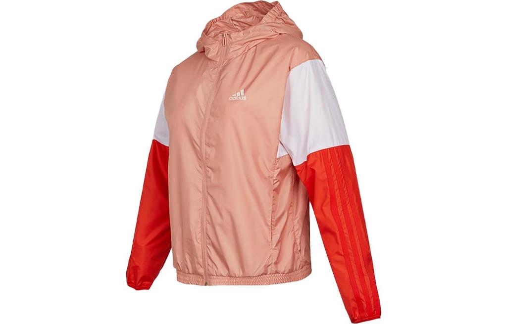 Adidas Jackets Women's Orange Pink Hooded Moderate Wind Shell H09721
