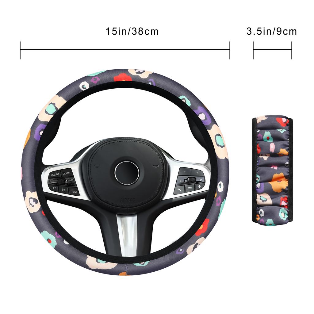 Car steering wheel cover breathable non-slip no inner ring elastic ultra-thin elastic national windmill handle cover
