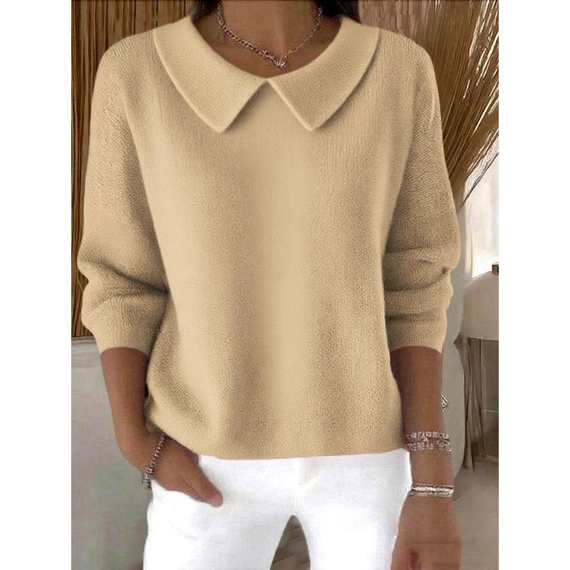 BITCED Women's Fashion Casual Solid Color Print  Long Sleeve O-Neck Blouses & Shirts