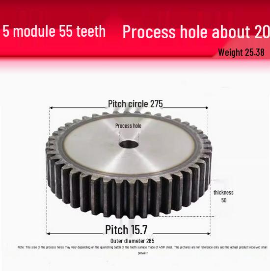 5-Module Gear Rack and Pinion Set: Straight Tooth Gear System with Metal Transmission for Reduction Applications