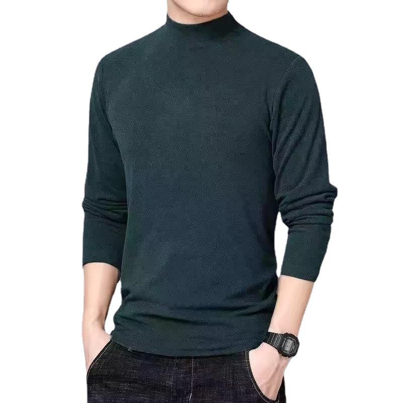 Men's Double-Sided German Velvet Long-Sleeve High-Collar Thermal Tee