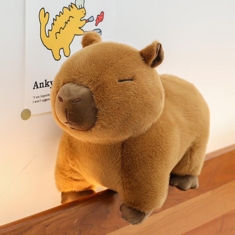 Plush toy doll Kapibara doll Internet celebrity capybara throw pillow cute party version Kapibara birthday gift 30cm