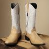 Stivali da Cowboy Western da Uomo Moda Stivaletti a Punta a Mezza Gamba Stivali da Cavaliere Ricamati Retrò per Uomo Stivale in Pelle di Lusso Botas Hombre