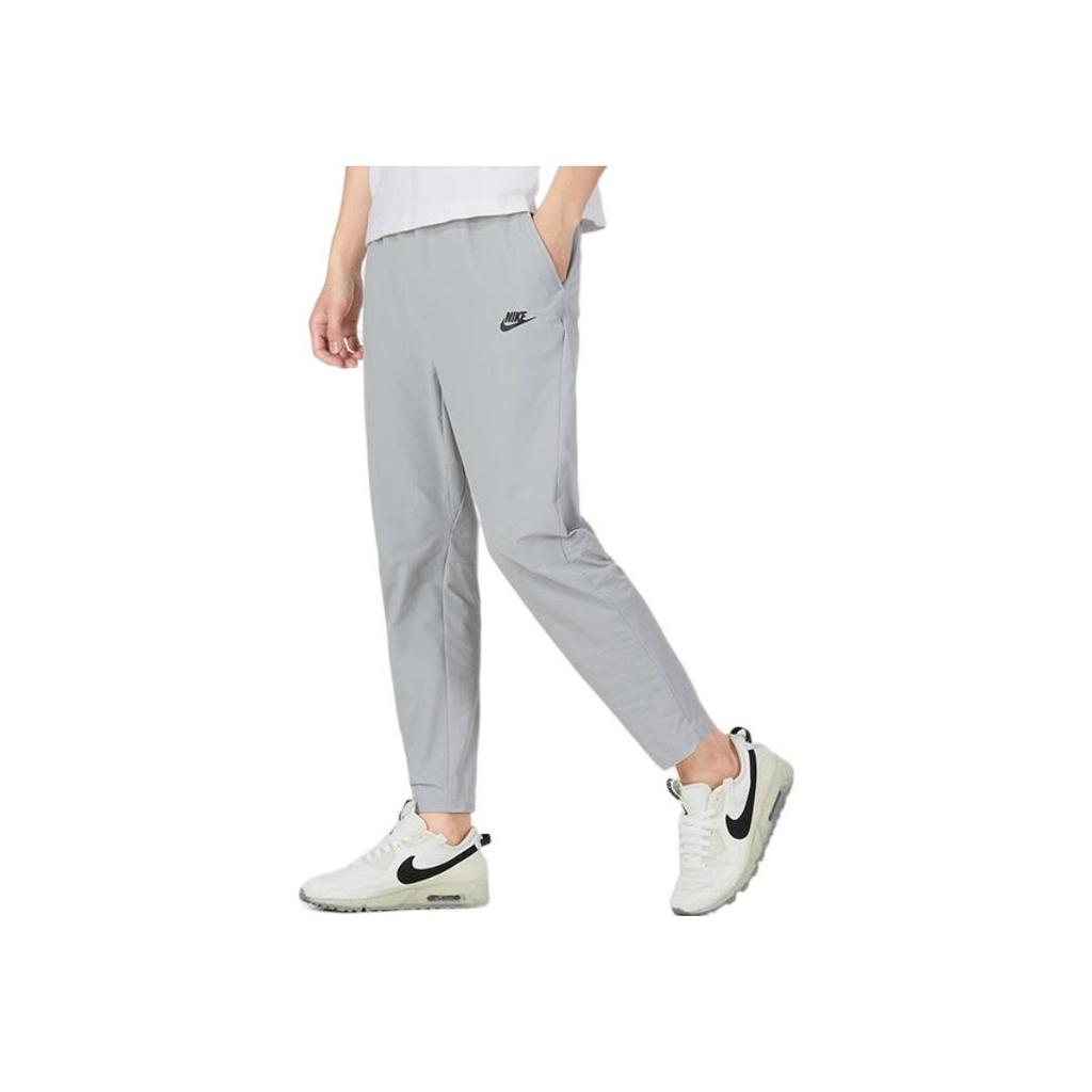 Nike Solid Logo Print Elastic Waist Straight-Leg Knit Sweatpants Men Bottoms Grey DM6622-012