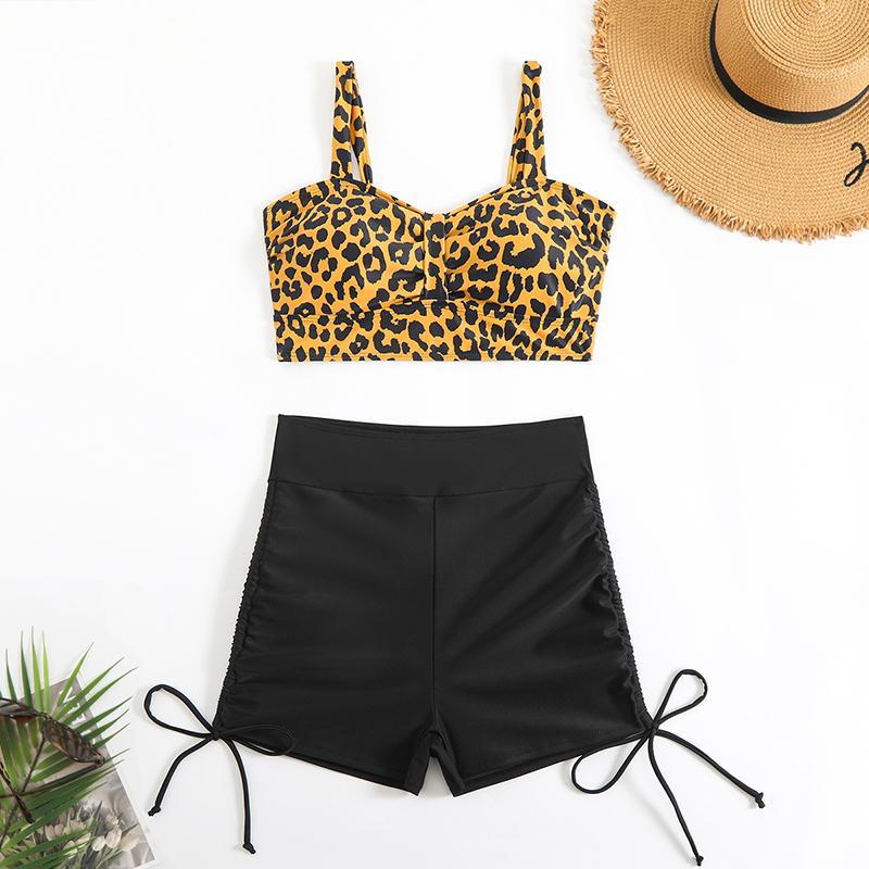 Bikini Women Swimsuit New Leopard Sling Shorts Bikinis Set Sexy Swimwear Summer Two Piece Set Beachwear Bathing Suit Female