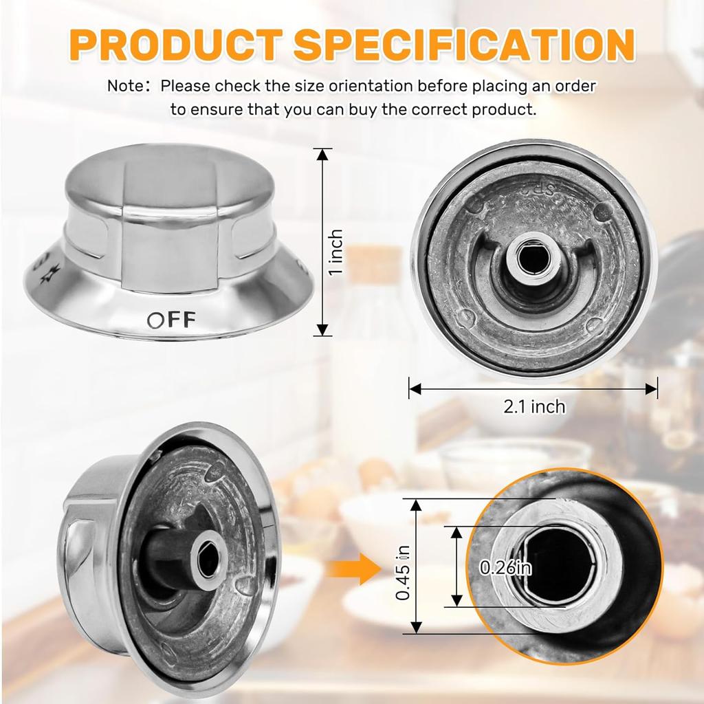 318569904 Cooktop Burner Control Knob, Replacement Knobs Compatible With Frigidaire Electrolux Range Burner Stove Knob Replaces 3514026, AP5809436,