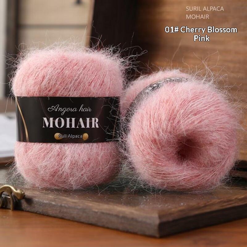 2 Stück mehrfarbiges Alpaka-Mohair Gradient gefärbtes Mohair Handgestricktes mittelschweres Muster Babywolle Schal/Decke