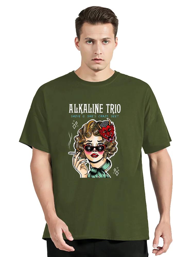 New Cotton T-Shirt Men Alkaline Trio With Black Top Klassisch Heartskull Casual Top TShirt Clothing Oversized Tees