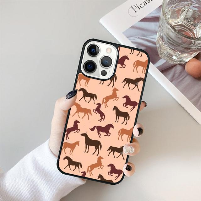 Horses Pattern Collage Phone Case Cover For iPhone 17 Air 15 16 14 13 12 Pro Max 11 Pro Max Plus Coque Shell