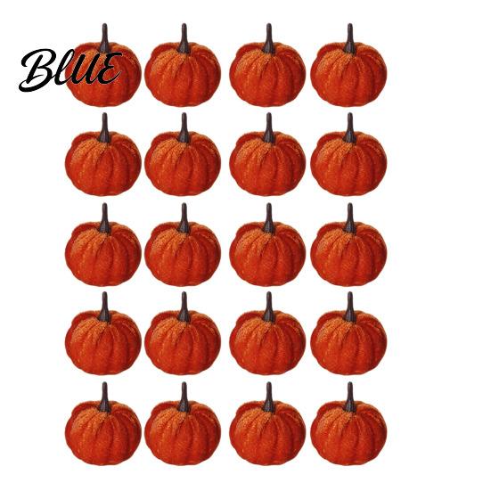 Velvet Pumpkin Decor 20 PCS Decorative Ornaments Multi-Color Artificial Fall Harvest Fabric Pumpkins for Mantel Table Shelf Farmhouse Centerpiece