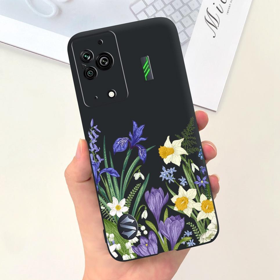 

Чохол для телефону Black Shark 5 5Pro З літерним прізвиськом М який на дотик Задня кришка Чорний силіконовий Бампер Оболонка Xiaomi Blackshark 5 Pro Black Shark 5