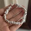 100% Solid 925 Sterling Silver Retro Bracelet for Women Men Vintage Handmade Stone Beads Patern Bracelet Birthday Gift