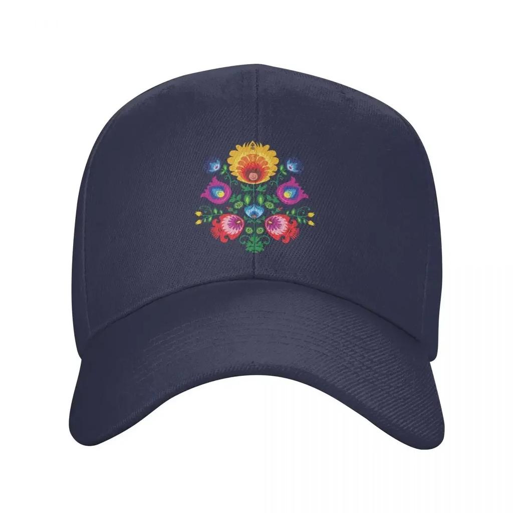 Cool Poland Folk Floral Baseball Cap Unisex Women Custom Adjustable Adult Polish Floral Art Dad Hat Outdoor Snapback Caps
