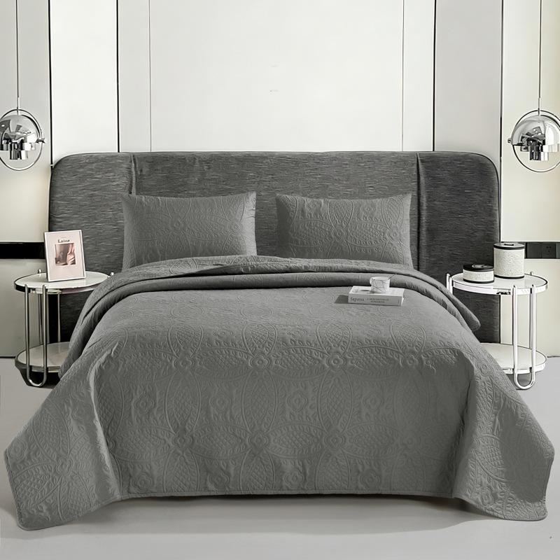 

Ultrasonic Quilted Bedspread: Summer Cool, Soft Double Bed Blanket Matching Pillowcases Pair