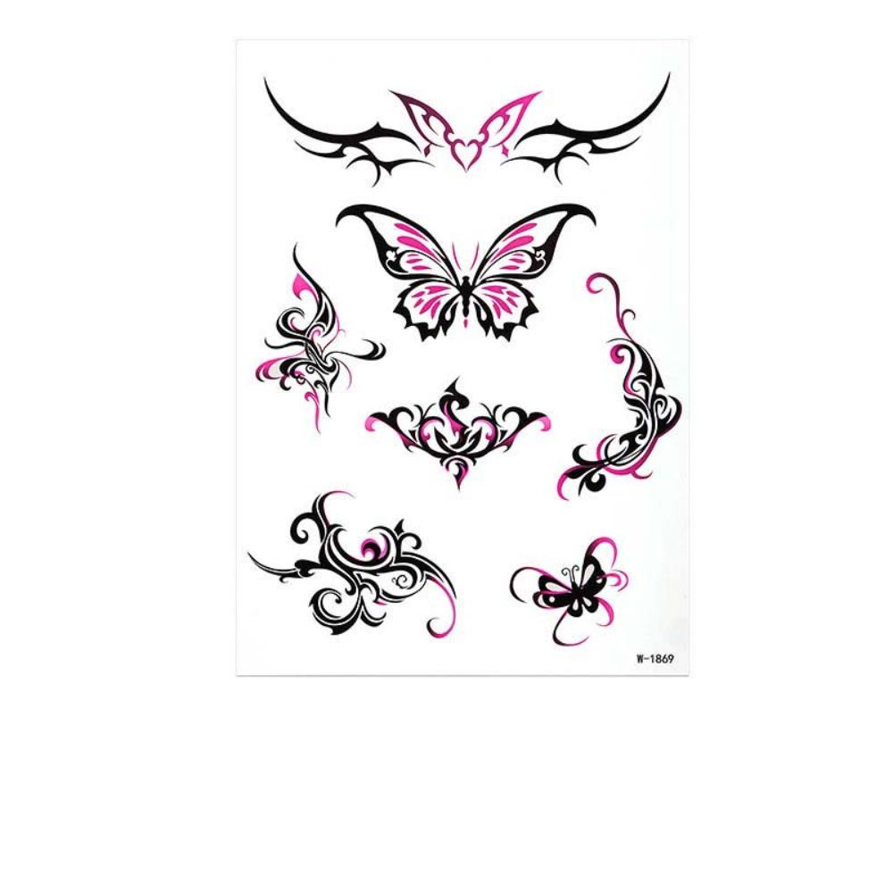 Y2k Spicy Girl Punk Style Tattoo Aufkleber Totem Schmetterling Wasserdicht Temporäres Tattoo Dämon Liebesherz Langanhaltend