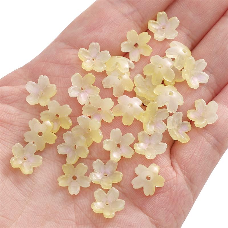 

10шт хрустальные бусины цветок свободные бусины-разделители для изготовления ювелирных изделий DIY браслет ожерелье 11mm жёлтый