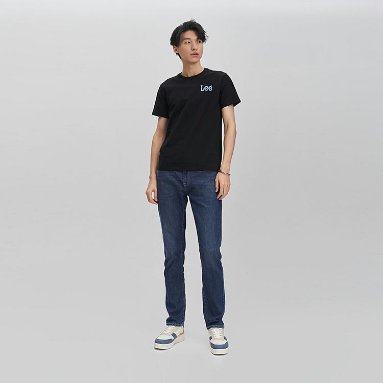 SS24 Slim Fit Round Neck Logo Print T-Shirt Short Sleeve Men tops Black LMT007521K9900FK11000