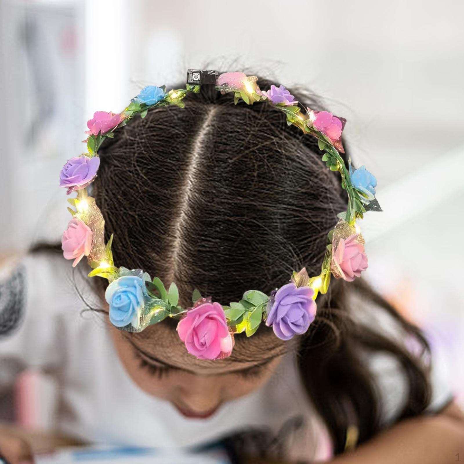 

Квіткова пов язка на голову Креативна світлодіодна квіткова стрічка для одягання нічного ринку color
