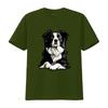 Heavyweight 18gsm Border Collie T Shirt Realistic Sitting Dog Print Black Casual Round Neck For Pet Owners Sizes S Xxxl All