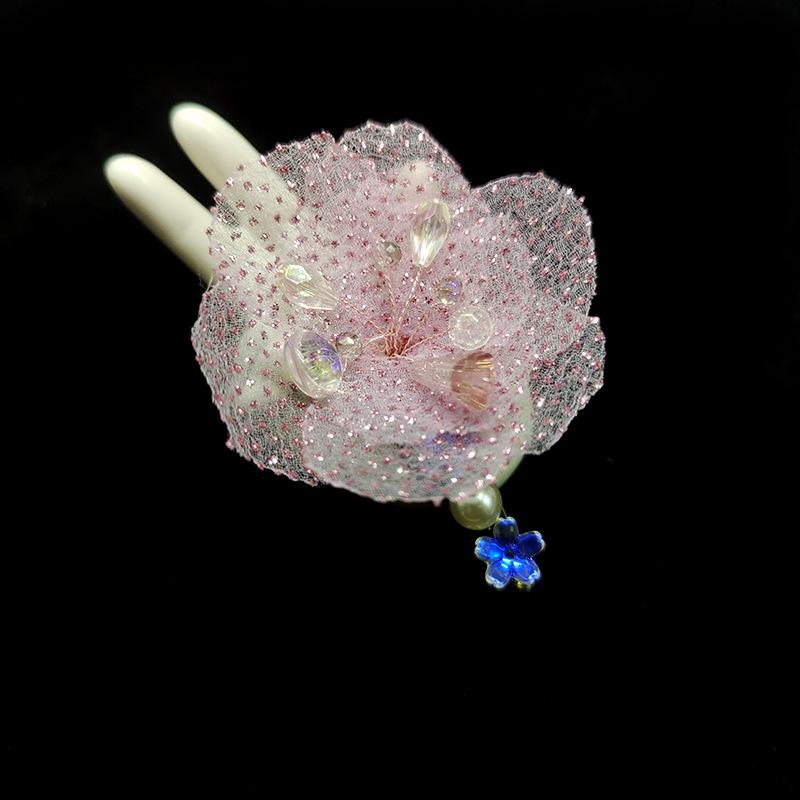 

Exquisite Fairy Gauze Flower Hairpin: Japanese-Korean Style, Burnt Edge Design, Perfect for Daily and Costume Accessory