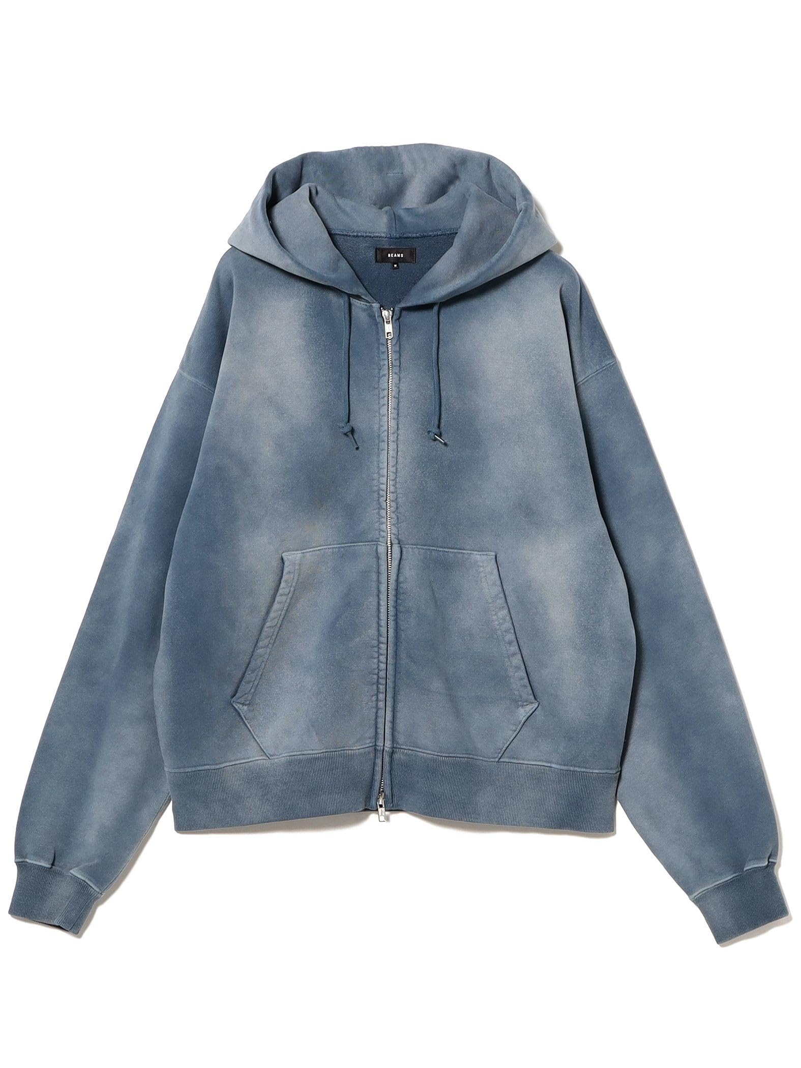 

Beams Men s Wide Short Fit Fade Full-Zip Hoodie, Blue, Size L
