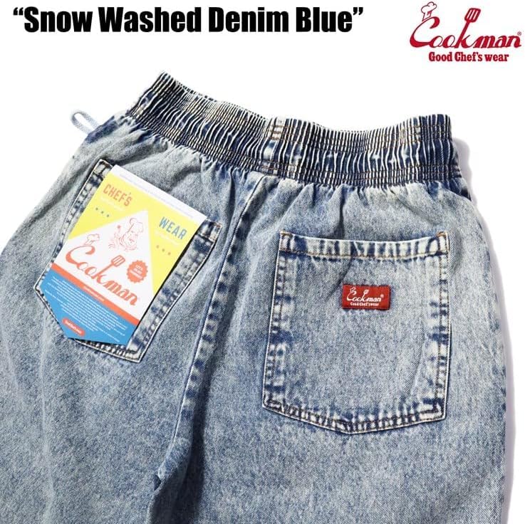 COOKMAN Chef Long Snow Work Denim Size Pants, Pants, Wash, Pants, Blue, M, 231-31821