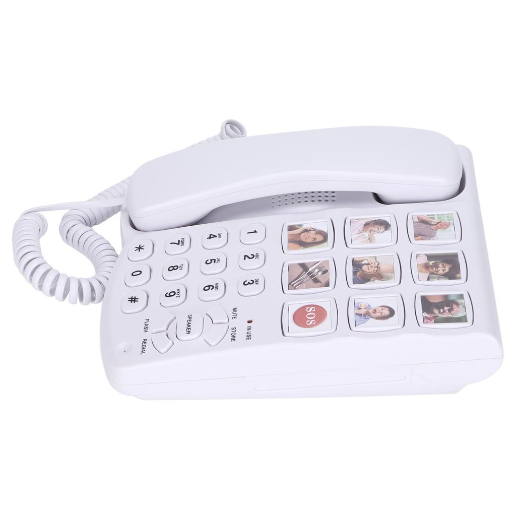 LD‑858HF Big Button Telephone Amplified Photo Memory Corded Landline for Seniors Elderly